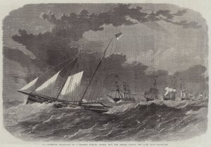 El Barco Piloto de Liverpool No 8, liderando Doce Barcos hacia el Mersey durante la Última Tormenta